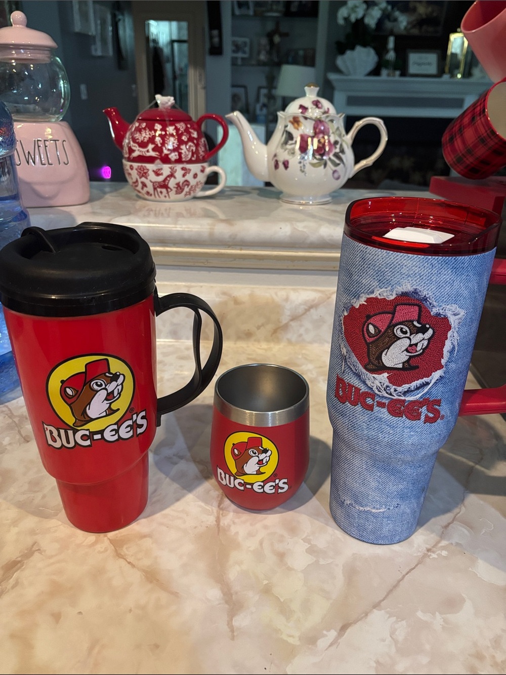 Buc-ee's Red Travel Mug and Tumbler Set